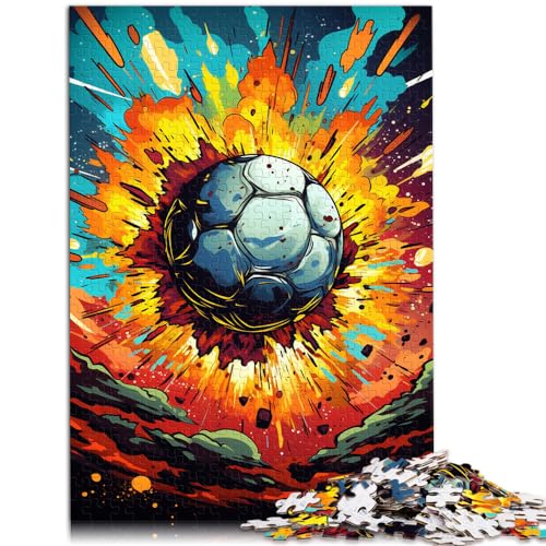 500 Teile als Geschenk für Erwachsene, farbenfrohes Fußball-Malset, Holzpuzzle für Erwachsene und Kinder, tolles Geschenk für Erwachsene und Kinder, Größe: 38 x 52 cm von LXQING
