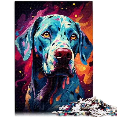 500-teiliges Puzzle, Hund zum Ausmalen, geeignet für Erwachsene und Kinder ab 12 Jahren, Holzpuzzle, Heimdekoration, Größe: 38 x 52 cm von LXQING