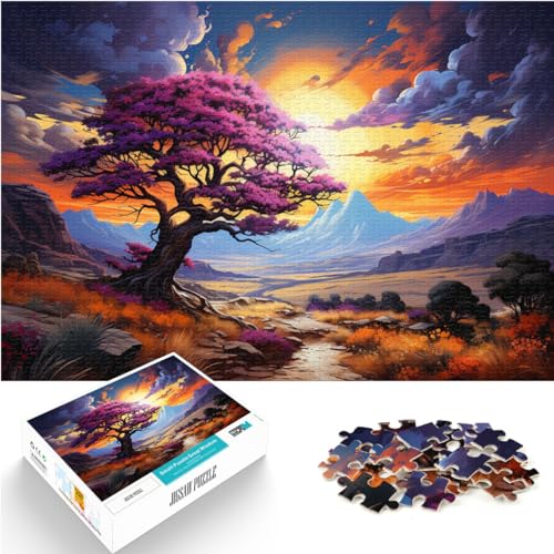 500-teiliges Puzzle, farbenfrohe, schöne Landschaft, Holzpuzzle für Erwachsene und Kinder, Denksportaufgabe, Größe: 38 x 52 cm von LXQING