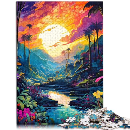 LXQING Puzzle für Erwachsene und Kinder, 500 Teile, Bunte Landschaft, Holzpuzzle, Geschenk, 38 x 52 cm von LXQING