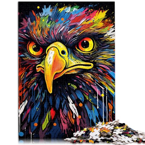 Puzzle 1000 Teile, Bunter Adler, Geeignet für Erwachsene und Kinder über 12 Jahre, Holzpuzzle, Lernspiele, Größe: 50 x 75 cm von LXQING