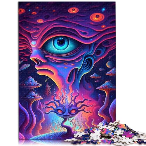 Puzzle 1000 Teile, psychedelische Kunst, für Jugendliche und Erwachsene, Holzpuzzle, Weihnachtspuzzlegeschenke für Frauen, Größe: 50 x 75 cm von LXQING