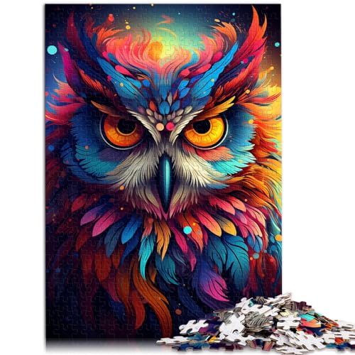 Puzzle 1000 Teile,Bunte Planeteneule malen,Holzpuzzle für Erwachsene und die ganze Familie,Interessantes Puzzle zur Stressreduzierung,Größe: 50 x 75 cm von LXQING