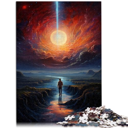 Puzzle 1000 Teile für Erwachsene, „Die Welt allein betrachten“, Holzpuzzle für Teenager und Kinder, Weihnachts- und Geburtstagsgeschenke, Größe: 50 x 75 cm von LXQING