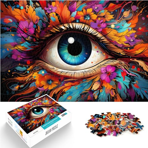 Puzzle 1000 Teile für Erwachsene, Augen ausmalen, geeignet für Erwachsene und Kinder ab 12 Jahren, Holzpuzzle, Lernspiel für Erwachsene und Kinder, Größe: 50 x 75 cm von LXQING