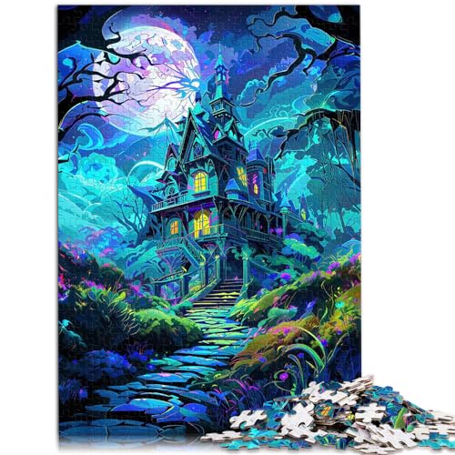 Puzzle 1000 Teile für Erwachsene, Dunkles Schloss, Holzpuzzle für Erwachsene und Kinder, Denkspiel, Spielzeug, Größe: 50 x 75 cm von LXQING