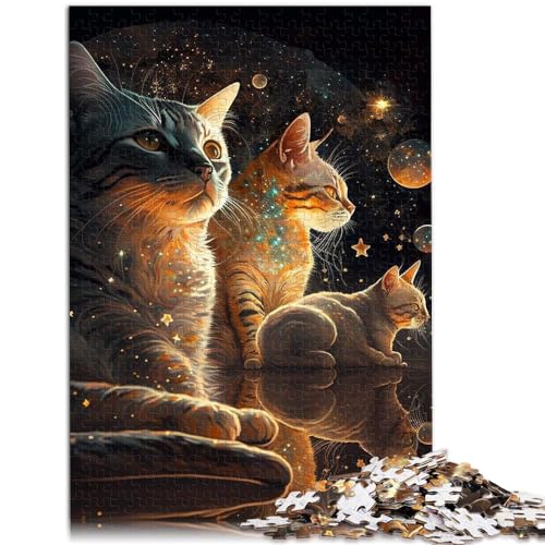 Puzzle 1000 Teile für Erwachsene, Katze, für Erwachsene und Kinder ab 12 Jahren, Holzpuzzle, Puzzlegeschenke für Erwachsene, Größe: 50 x 75 cm von LXQING