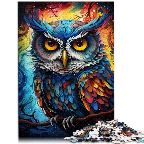 Puzzle 1000 Teile für Erwachsene, Tiereule zum Bemalen und Ausmalen, für Erwachsene und Kinder ab 12 Jahren, Holzpuzzle, Lernspiele für zu Hause, DIY-Spielzeug, Größe: 50 x 75 cm von LXQING