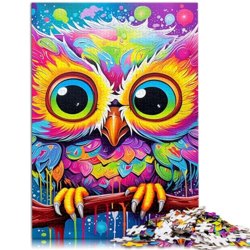 Puzzle 1000 Teile für Erwachsene, süße Eule, für Erwachsene und Kinder ab 12 Jahren, Holzpuzzle, tolles Geschenk für Erwachsene, Größe: 50 x 75 cm von LXQING