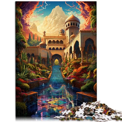 Puzzle 300 Teile, Die farbenfrohe Psychedelia der Alhambra, für Teenager und Kinder, Holzpuzzle, Spielzeug, Denkspiel, Größe: 26 x 38 cm von LXQING