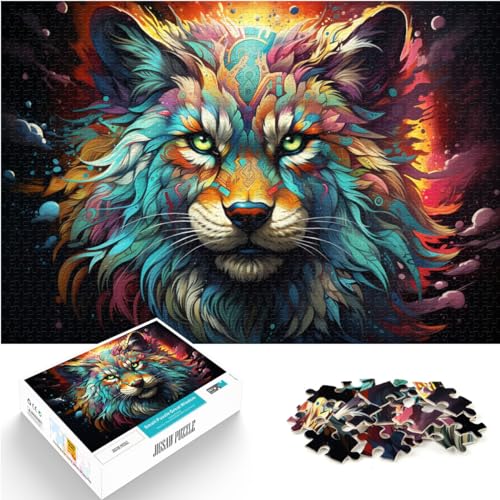 Puzzle 300 Teile für Erwachsene, Buntes psychedelisches Biest, für Erwachsene und Kinder, Holzpuzzle für Erwachsene, Denkspiel, Größe: 26 x 38 cm von LXQING