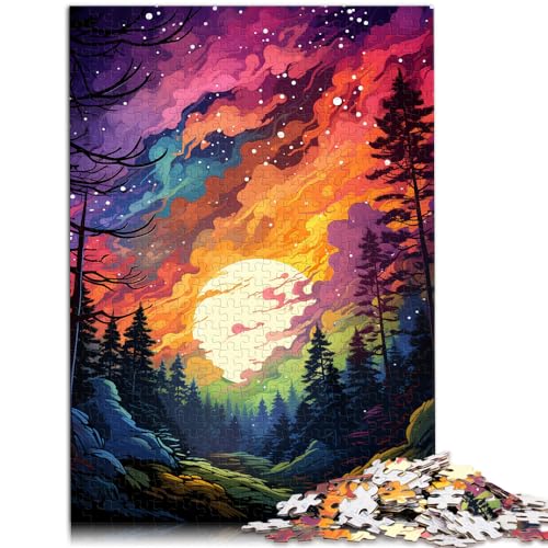 Puzzle 300 Teile für Erwachsene, Fantasy-Sonnenuntergangslandschaft, für Erwachsene und Kinder ab 12 Jahren, Holzpuzzle, Heimdekoration, Größe: 26 x 38 cm von LXQING