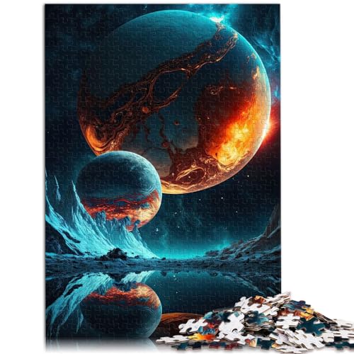 Puzzle 300 Teile für Erwachsene, Farben des Weltraumplaneten, für Erwachsene und Kinder, Holzpuzzle, Denksportaufgabe, Größe: 26 x 38 cm von LXQING