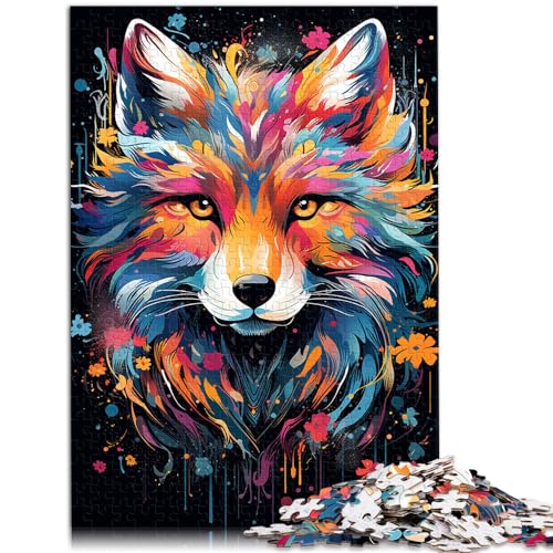 Puzzle 300 Teile für Erwachsene, Fuchs zum Ausmalen, für Erwachsene und Kinder ab 12 Jahren, Holzpuzzle, Familienpuzzlespiel, Größe: 26 x 38 cm von LXQING