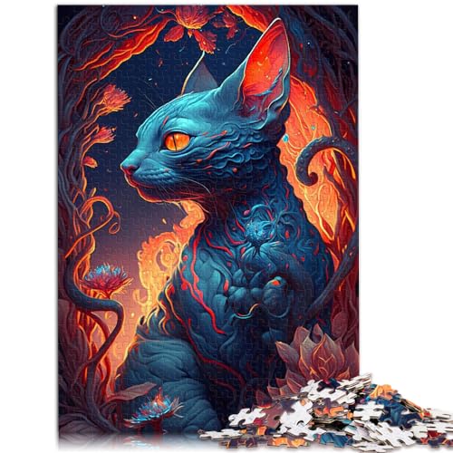 Puzzle 300 Teile für Erwachsene, Sphynx Spellbound, Holzpuzzle für Teenager und Kinder, Holzpuzzle für Familienspiele und Heimdekoration, Größe: 26 x 38 cm von LXQING