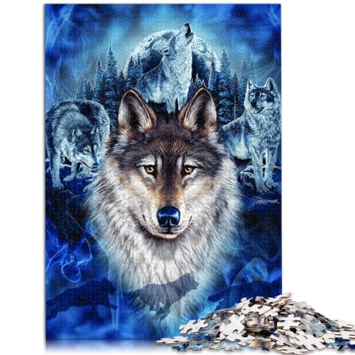 Puzzle 300 Teile für Erwachsene, Wolf, Holzpuzzle für Erwachsene und Familien, anspruchsvolles Puzzle für Familienspiele, Größe: 26 x 38 cm von LXQING