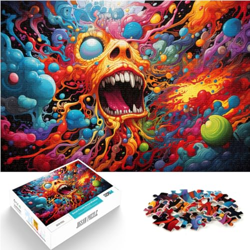 Puzzle 300 Teile für Erwachsene, farbenfrohe psychedelische Kunst, Holzpuzzle für Erwachsene und Kinder, luxuriöses farbenfrohes Puzzle als Geschenk, Größe: 26 x 38 cm von LXQING