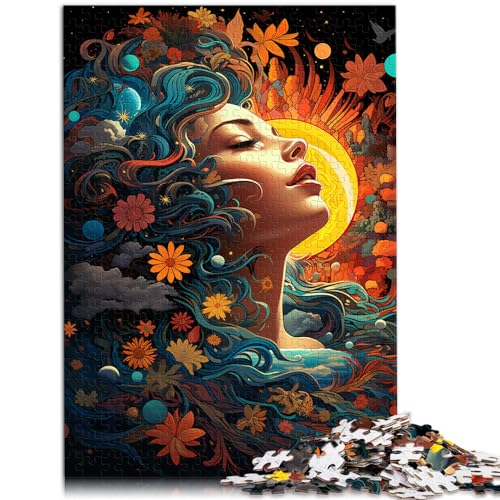 Puzzle 300 Teile für Erwachsene, psychedelische Blumengöttin, für Erwachsene und Kinder, Holzpuzzle, Lernspiel für Erwachsene und Kinder, Größe: 26 x 38 cm von LXQING