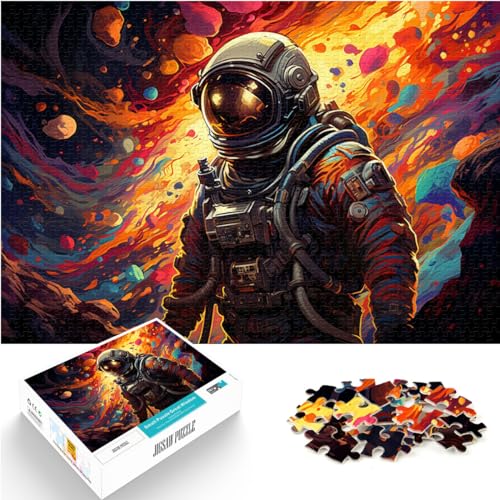 Puzzle 500 Teile für Erwachsene, Bunter Fantasy-Astronaut, für Erwachsene und Kinder ab 12 Jahren, Holzpuzzle, Familienunterhaltungsspielzeug, Größe: 38 x 52 cm von LXQING