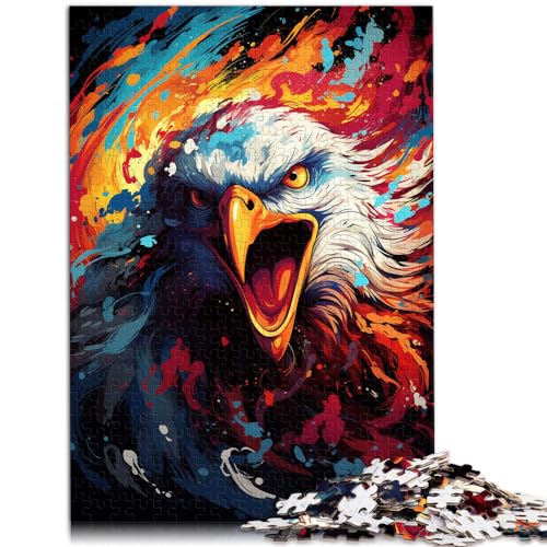 Puzzle 500 Teile für Erwachsene, Bunter Psychedelischer Tieradler, für Erwachsene und Kinder ab 12 Jahren, Holzpuzzle, Denksportaufgabe, Größe: 38 x 52 cm von LXQING