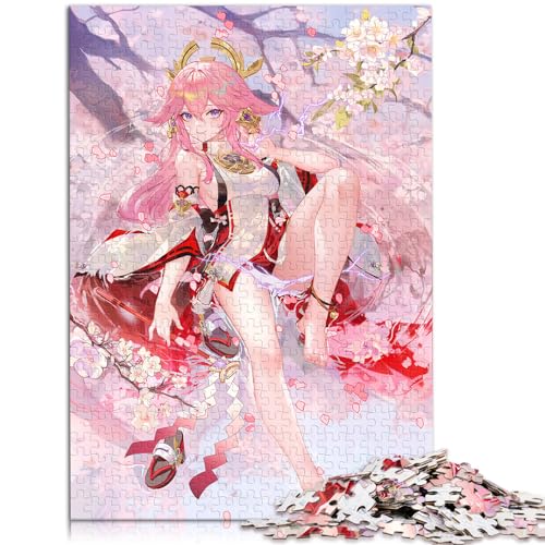 Puzzle 500 Teile für Erwachsene, Genshin Impact Yae Miko, für Erwachsene und Kinder ab 12 Jahren, Holzpuzzle, pädagogisches Puzzle zum Stressabbau, Größe: 38 x 52 cm von LXQING