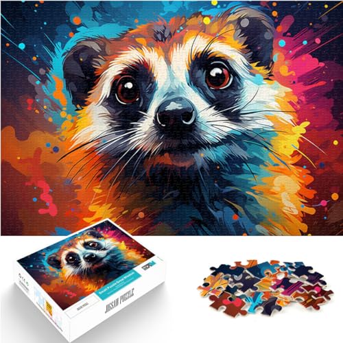 Puzzle 500 Teile für Erwachsene, farbenfrohe, schöne Tiere unter dem Sternenhimmel, geeignet für Erwachsene und Jugendliche ab 12 Jahren, Holzpuzzle, Heimdekorationspuzzle, Größe: 38 x 52 cm von LXQING