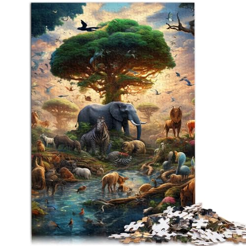 Puzzle für Erwachsene, 1000 Teile, Afrikanische Tiere, für Erwachsene und Kinder ab 12 Jahren, Holzpuzzle für Erwachsene, entspannendes geistiges Lernspielzeug, Größe: 50 x 75 cm von LXQING