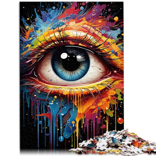 Puzzle für Erwachsene, 1000 Teile, Augen ausmalen, für Erwachsene und Kinder ab 12 Jahren, Holzpuzzle, Lernspiel, Herausforderungsspielzeug, Größe: 50 x 75 cm von LXQING