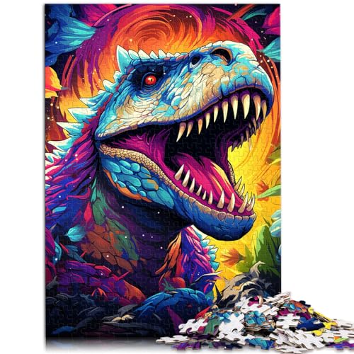 Puzzle für Erwachsene, 1000 Teile, Bunte Dinosaurierzeichnung, Holzpuzzle für Jugendliche und Erwachsene, Denkspiel, Größe: 50 x 75 cm von LXQING