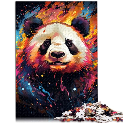 Puzzle für Erwachsene, 1000 Teile, Bunter Panda, Holzpuzzle für Erwachsene und Kinder, Lernspielzeug, Größe: 50 x 75 cm von LXQING