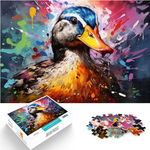 Puzzle für Erwachsene, 1000 Teile, Ente zum Ausmalen, für Erwachsene und Kinder ab 12 Jahren, Holzpuzzle, zum Stressabbau, Größe: 50 x 75 cm von LXQING