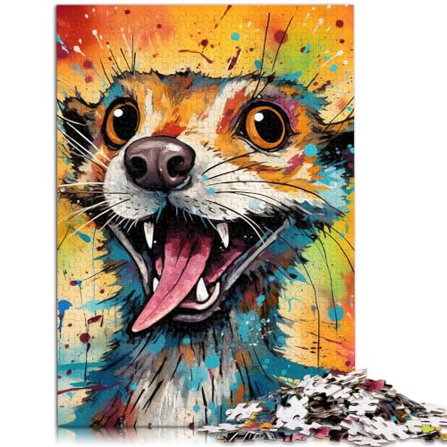 Puzzle für Erwachsene, 1000 Teile, Erdmännchen, für Erwachsene und Kinder ab 12 Jahren, Holzpuzzle, Heimdekoration, Größe: 50 x 75 cm von LXQING