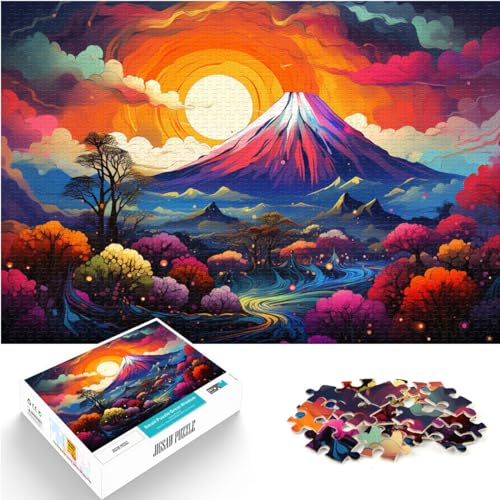 Puzzle für Erwachsene, 1000 Teile, Fantasie-Berg Fuji in Asien, geeignet für Erwachsene und Jugendliche ab 12 Jahren, Holzpuzzle, anspruchsvolles Spielzeug, Größe: 50 x 75 cm von LXQING