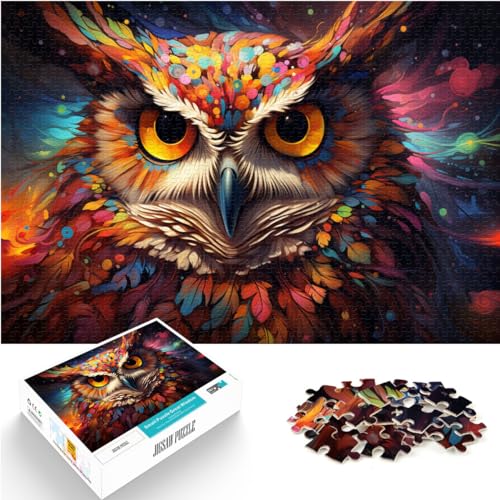 Puzzle für Erwachsene, 1000 Teile, Fantasie-Eulenmalerei, geeignet für Erwachsene und Jugendliche ab 12 Jahren, Holzpuzzle, Stressabbau, schwierige Herausforderung, Größe: 50 x 75 cm von LXQING