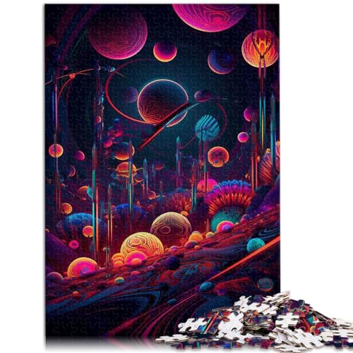 Puzzle für Erwachsene, 1000 Teile, Psychedelisches Universum, für Erwachsene und Kinder ab 12 Jahren, Holzpuzzle, tolle Geschenke und Spielzeuge, Größe: 50 x 75 cm von LXQING