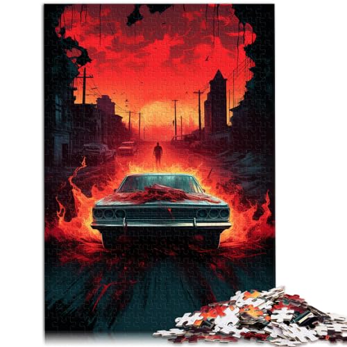 Puzzle für Erwachsene, 1000 Teile, Supernatural-Auto, Puzzles aus Holz für 12-Jährige, schwierig und anspruchsvoll, Größe: 50 x 75 cm von LXQING