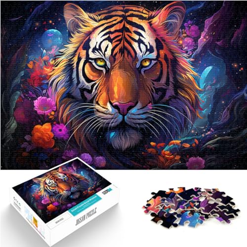 Puzzle für Erwachsene, 1000 Teile, Tiger im Weltraum, für Erwachsene und Kinder, Holzpuzzle, Spielzeug, Denkspiel, Größe: 50 x 75 cm von LXQING