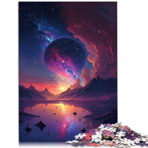 Puzzle für Erwachsene, 1000 Teile, Wasser- und Weltraumlandschaft, für Erwachsene und Kinder ab 12 Jahren, Holzpuzzle, schwieriges, schweres Puzzle für Frauen und Männer, Größe: 50 x 75 cm von LXQING