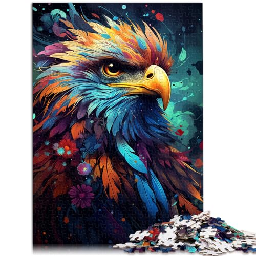 Puzzle für Erwachsene, 1000 Teile, exotischer bunter Adler, geeignet für Erwachsene und Kinder ab 12 Jahren, Holzpuzzle, tolles Geschenk für Erwachsene, Größe: 50 x 75 cm von LXQING