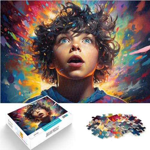 Puzzle für Erwachsene, 1000 Teile, farbenfrohe Psychedelia von Psychedelic Space Boy, für Erwachsene und Kinder, Holzpuzzle, Denksportaufgaben für Erwachsene, Größe: 50 x 75 cm von LXQING