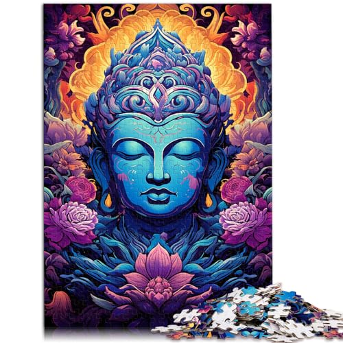 Puzzle für Erwachsene, 1000 Teile, farbenfrohes psychedelisches Buddha-Bild, für Erwachsene und Kinder ab 12 Jahren, Holzpuzzle, tolles Geschenk für Erwachsene und Kinder, Größe: 50 x 75 cm von LXQING