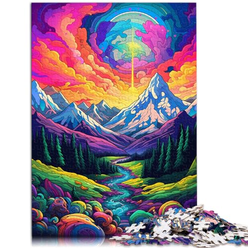 Puzzle für Erwachsene, 1000 Teile, psychedelische, farbenfrohe Landschaft, geeignet für Erwachsene und Jugendliche ab 12 Jahren, Holzpuzzle für Erwachsene, tolles Geschenk für Erwachsene,50 x 75 cm von LXQING