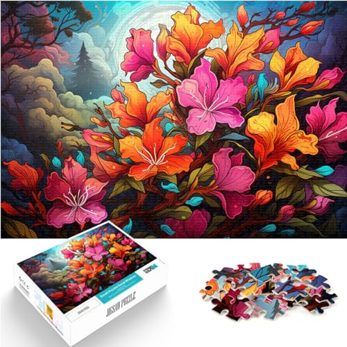 Puzzle für Erwachsene, 300 Teile, Bunte Blumen, für Erwachsene, Familien oder Kinder, Holzpuzzle, Denksport-Puzzle, Größe: 26 x 38 cm von LXQING