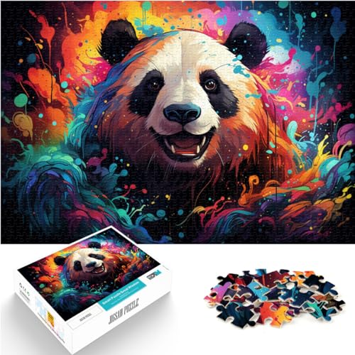 Puzzle für Erwachsene, 300 Teile, Bunter Fantasy-Panda, Holzpuzzle für Erwachsene und Kinder, Spielspielzeug für Erwachsene, Größe: 26 x 38 cm von LXQING