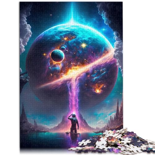 Puzzle für Erwachsene, 300 Teile, Farben des Weltraumplaneten, geeignet für Erwachsene und Jugendliche ab 12 Jahren, Holzpuzzle für Erwachsene, tolles Geschenk für Erwachsene, Größe: 26 x 38 cm von LXQING