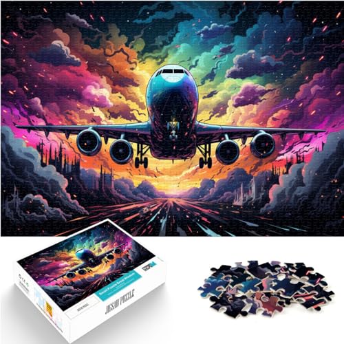 Puzzle für Erwachsene, 300 Teile, Flugzeug im farbigen Himmel, für Erwachsene und Kinder ab 12 Jahren, Holzpuzzle, Heimdekorationspuzzle, Größe: 26 x 38 cm von LXQING