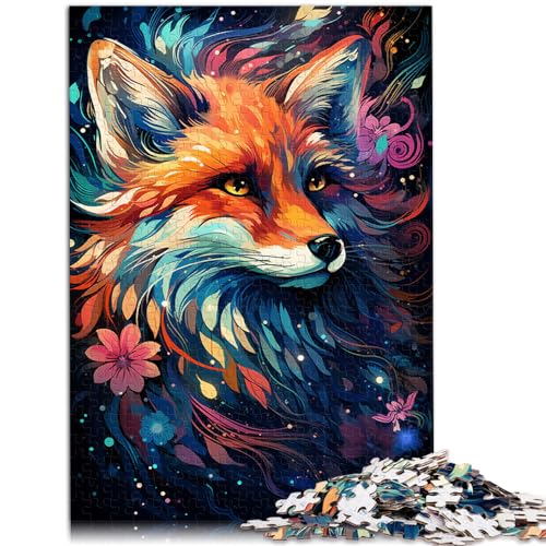 Puzzle für Erwachsene, 300 Teile, farbenfrohes psychedelisches Fuchstier, für Erwachsene und Kinder ab 12 Jahren, Holzpuzzle, tolles Geschenk für Erwachsene, Größe: 26 x 38 cm von LXQING