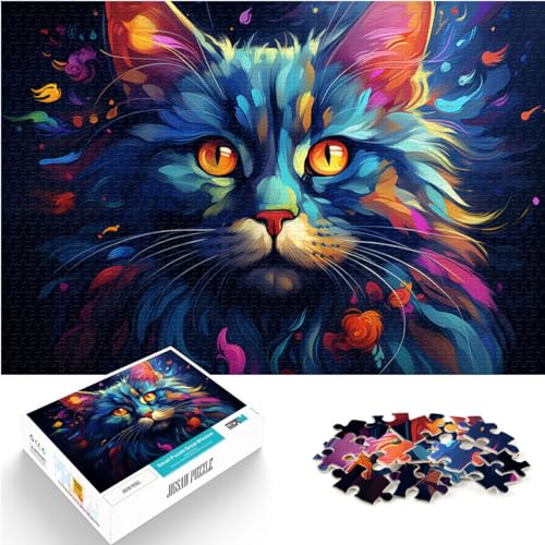 Puzzle für Erwachsene, 300 Teile, süße Fantasie-Katzenzeichnung, für Erwachsene und Kinder ab 12 Jahren, Holzpuzzle, Puzzle als Geschenk für Erwachsene, Größe: 26 x 38 cm von LXQING