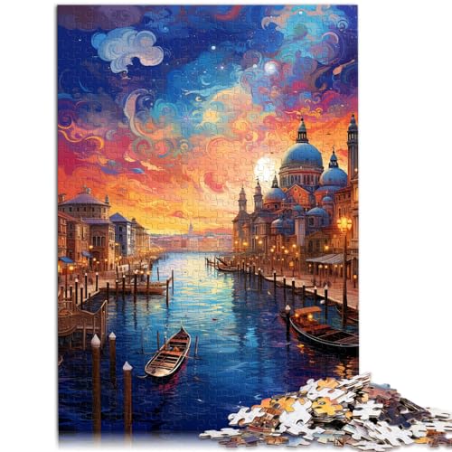 Puzzle für Erwachsene, 500 Teile, „Die farbenfrohe Psychedelia von Venedig“, Holzpuzzle für Erwachsene und Kinder ab 12 Jahren, Puzzle mit farbenfrohen Designs, Größe: 38 x 52 cm von LXQING
