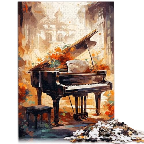 Puzzle für Erwachsene, 500 Teile, „Piano Serene Sonata“, für Erwachsene und Kinder ab 12 Jahren, Holzpuzzle, Puzzle-Wanddekoration, Größe: 38 x 52 cm von LXQING